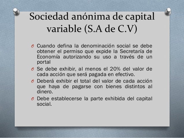 Sociedad anónima de capital variable