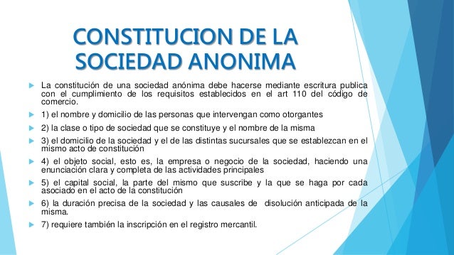 Sociedad anonima exposicion