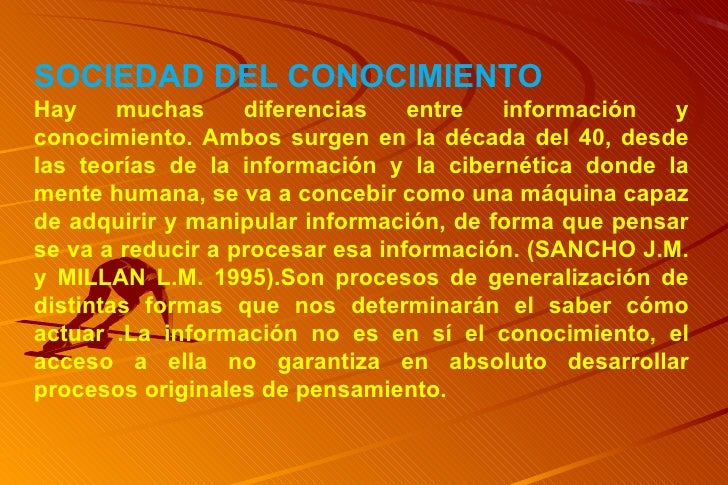 Sociedad De La InformacióN O Sociedad Del Conocimiento