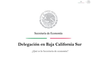 Delegación en Baja California Sur
¿Qué es la Secretaría de economía?
Secretaría de Economía
 