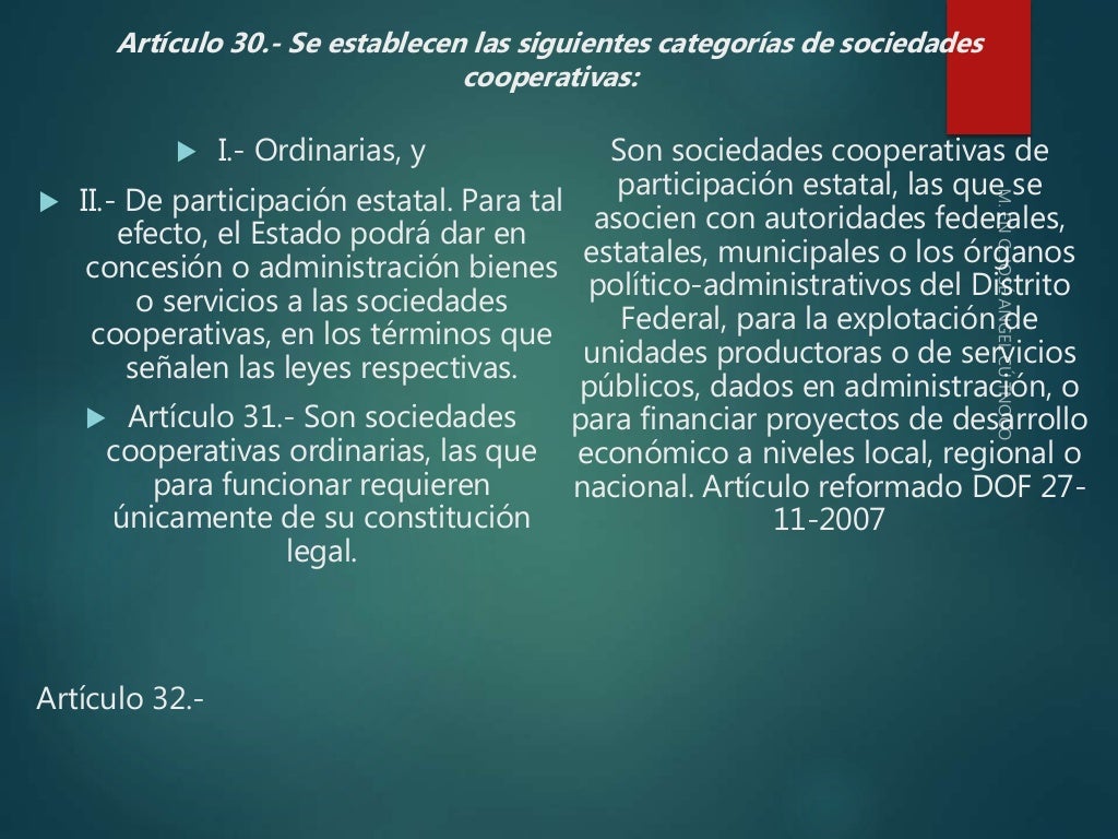 LEY GENERAL DE SOCIEDADES COOPERATIVAS