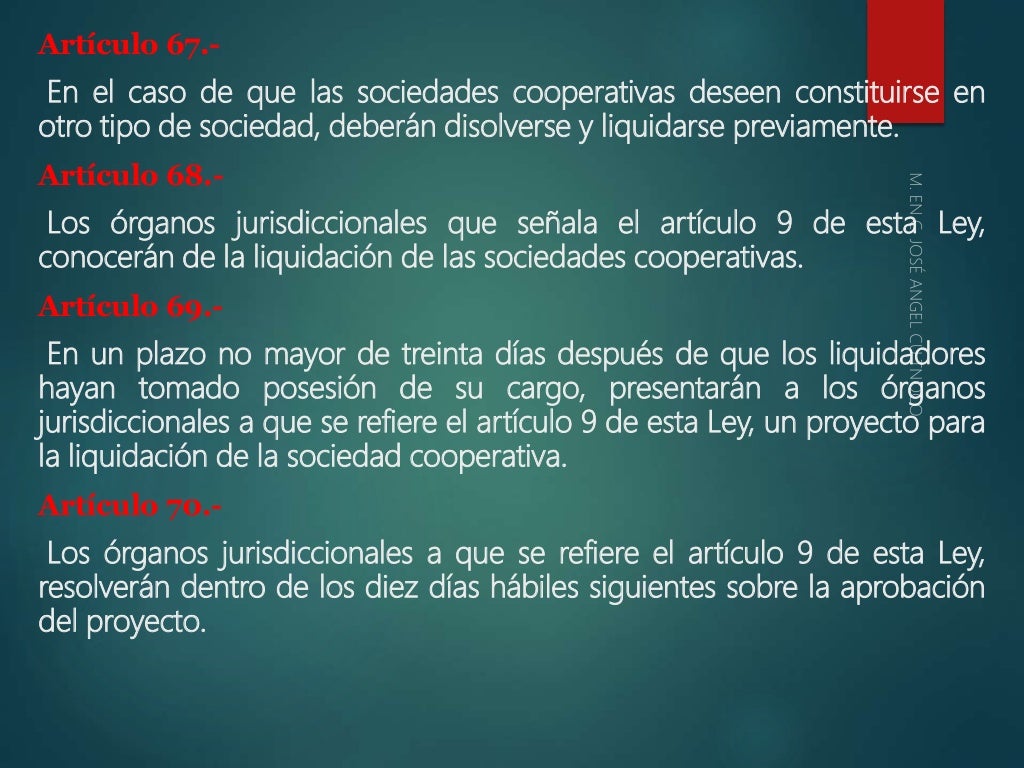 LEY GENERAL DE SOCIEDADES COOPERATIVAS