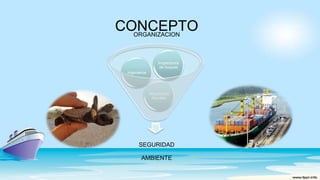 CONCEPTO
Arquitectos
Navales
Ingenieros
Inspectores
de buques
ORGANIZACION
SEGURIDAD
AMBIENTE
 