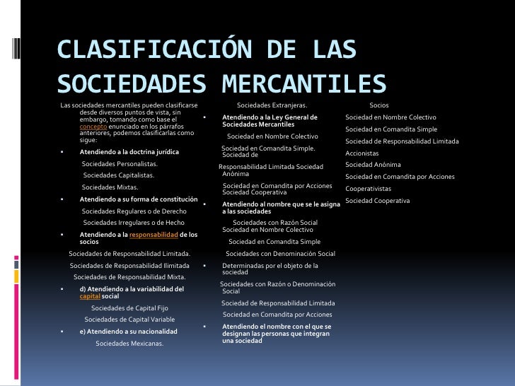 Sociedades mercantiles