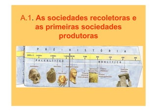 A.1. As sociedades recoletoras e
     as primeiras sociedades
            produtoras
 