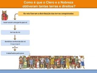 Como é que o Clero e a Nobreza
obtiveram tantas terras e direitos?
 
