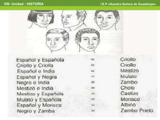 VIII- Unidad : HISTORIA I.E.P «Nuestra Señora de Guadalupe»