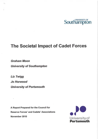 Society impact of cadet forces