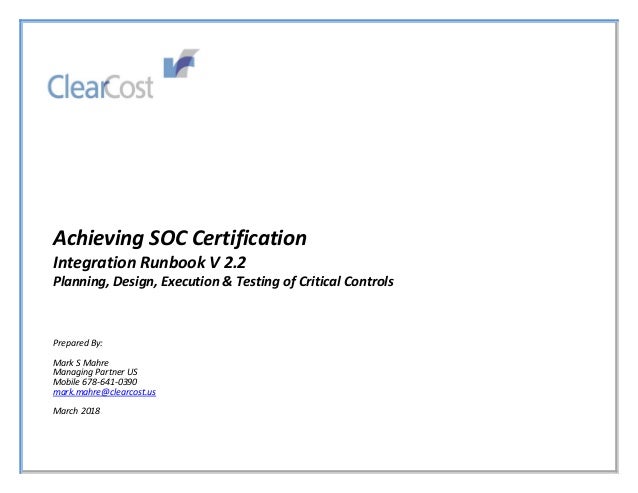Soc Certification Runbook Template