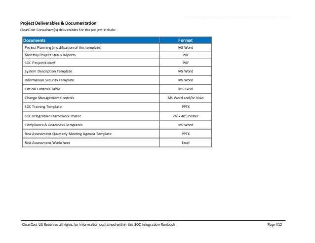 Soc Certification Runbook Template