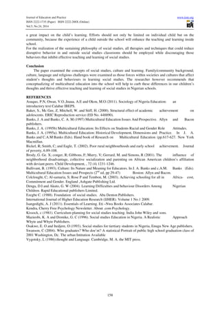 Socio cultural factors affecting the teaching and learning of | PDF
