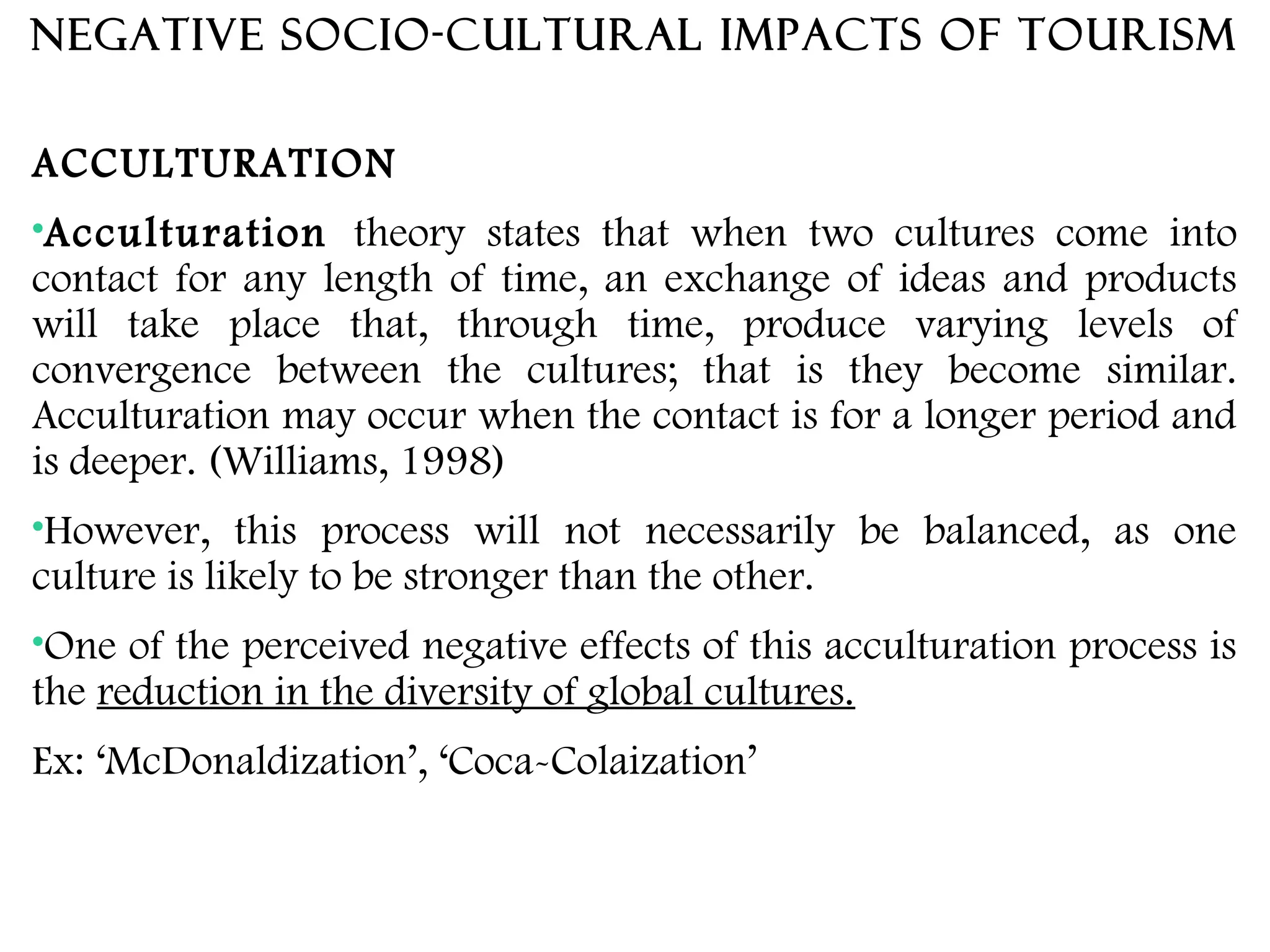 SOCIO-CULTURAL IMPACTS OF TOURISM | PPT