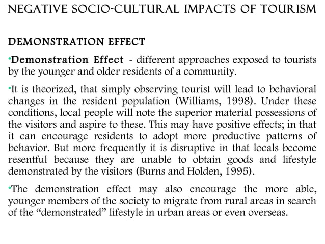 SOCIO-CULTURAL IMPACTS OF TOURISM | PPT | Travel Preparation and Advice ...