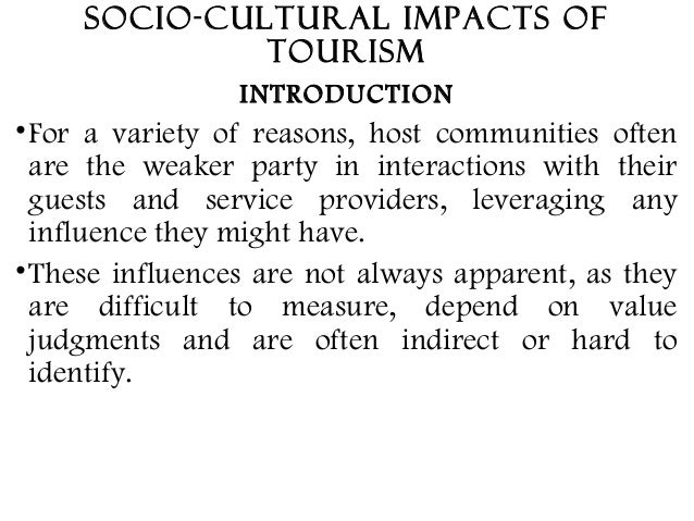 socio cultural impacts of tourism in the philippines