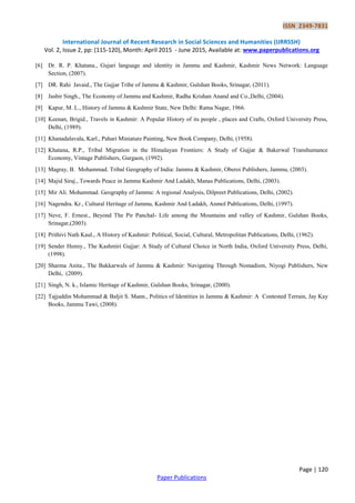 Socio-Economic Conditions of Gujjar and Bakerwal Tribes of Kashmir | PDF
