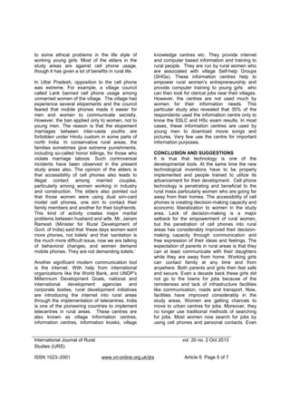 Socio economic empowerment of rural women through icts | PDF