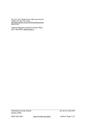 Socio economic empowerment of rural women through icts | PDF