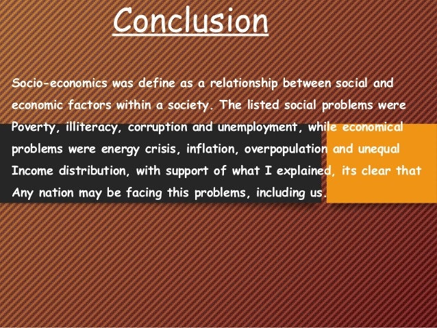 conclusion for socio economic issues essay