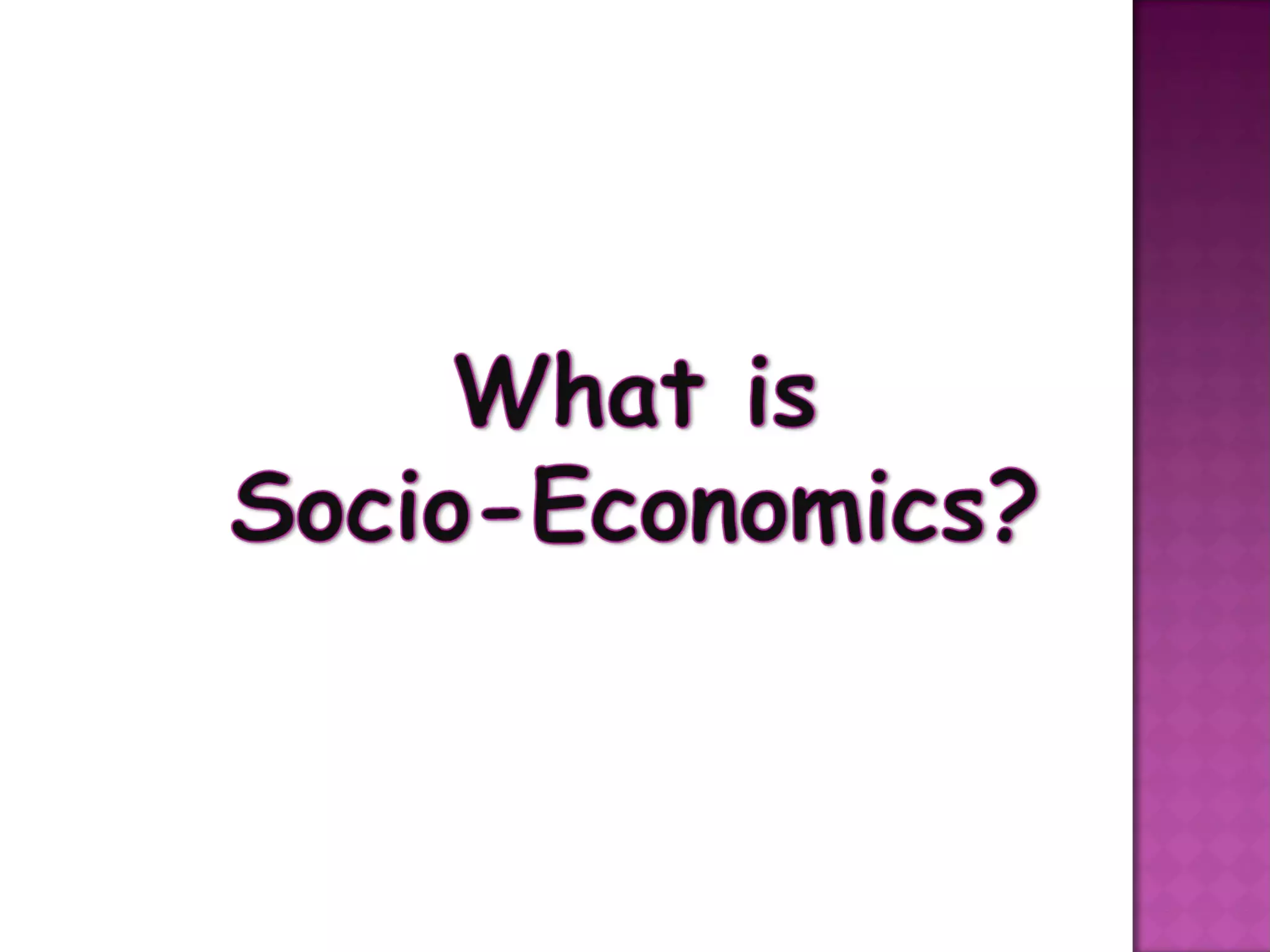 Socio economic problems presentation | PPT