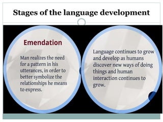 Stages of the language development
 