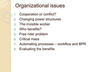 Socio organizational issues ppt | PPTX
