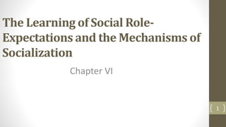The Learning of Social Role-
Expectations and the Mechanisms of
Socialization
Chapter VI
1
 