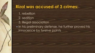 Arresting Rizal Socio5 14 arrest and trial of rizal | PPTX