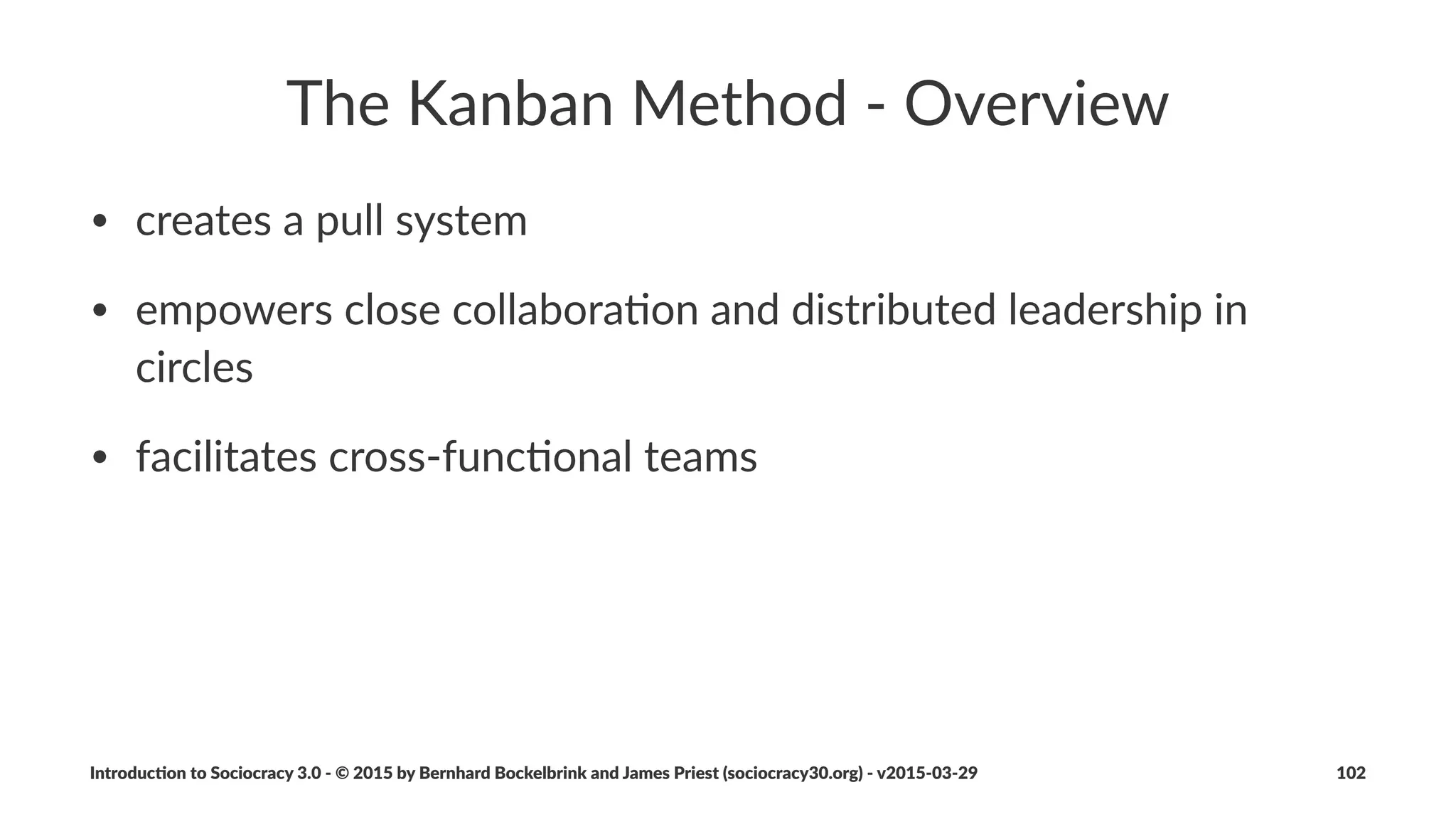 Standard'Circle'Func/ons
• facilita(on
• logbook.keeping
• hos(ng.mee(ngs
• representa(on.(double.linking)
• coordina(on.of.opera(ons,.collabora(on.and.improvement
Introduc)on*to*Sociocracy*3.0*2*©*2015,*2016*by*Bernhard*Bockelbrink*and*James*Priest*(sociocracy30.org)*2*v2016201229 102
 