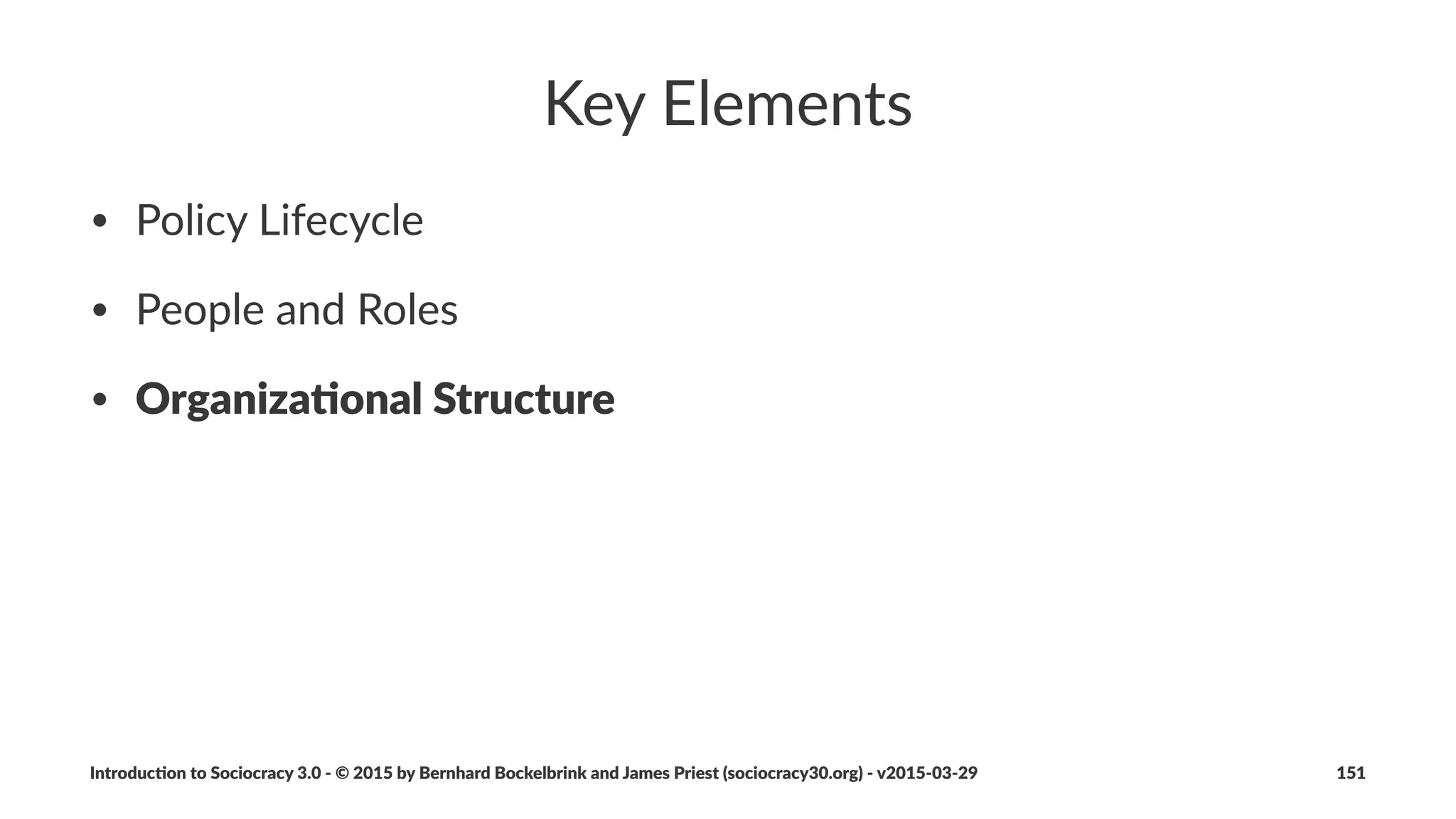Forming(a(New(Circle
• a#circle#iden+ﬁes#a#new#driver#and#decides#that#crea+ng#a#new#circle#is#
the#most#eﬀec+ve#response
• a#new#circle#is#formed#and#populated
• either#from#within#the#organiza+on#or#by#recrui+ng#from#the#outside
• the#new#circle#decides#on#it#strategy
• the#new#circle#is#responsible#for#regular#review#of#its#driver,#and#for#
dissolving#itself#should#the#driver#cease#to#exist
Introduc)on*to*Sociocracy*3.0*2*©*2015,*2016*by*Bernhard*Bockelbrink*and*James*Priest*(sociocracy30.org)*2*v2016201229 151
 