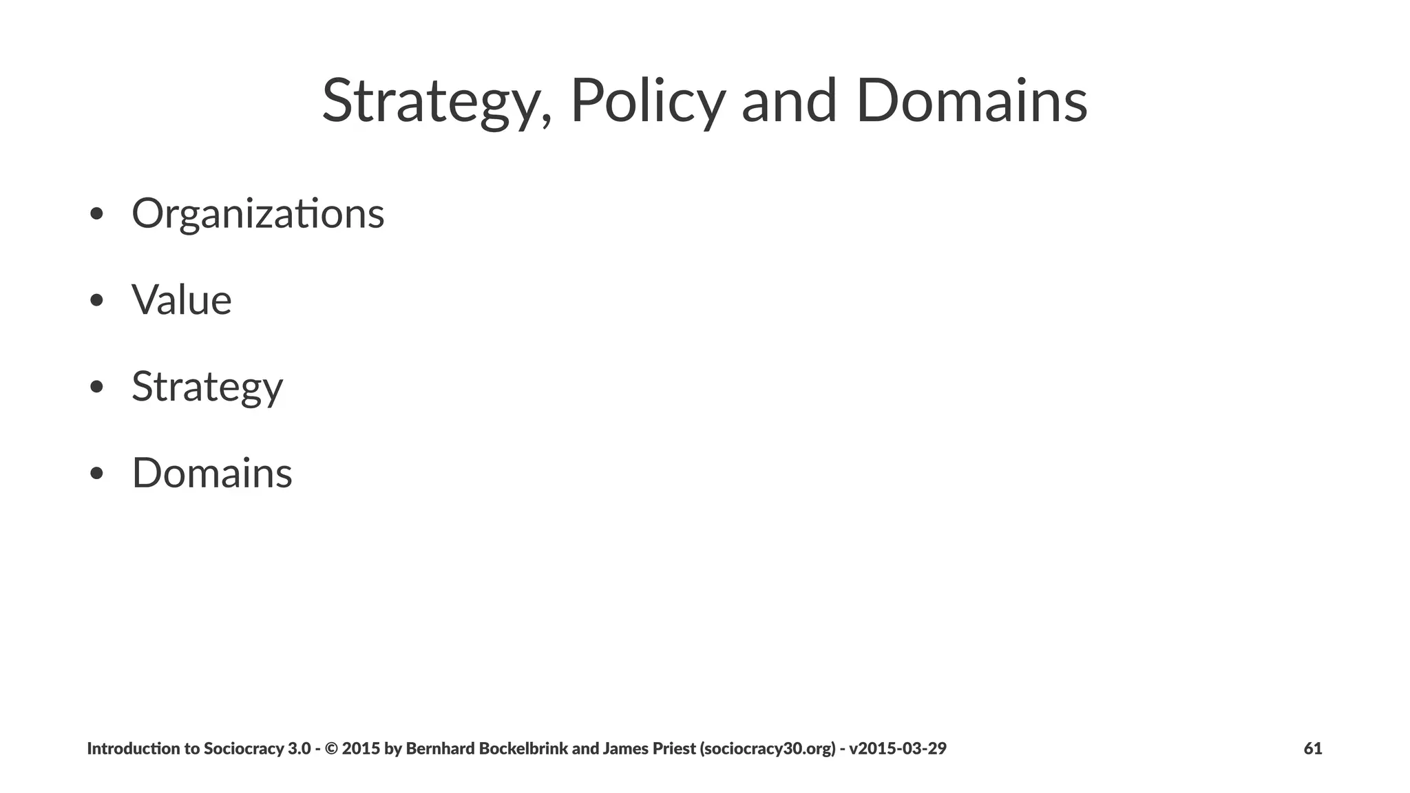 Objec&ons...
• ...are&gi)s
• ...reveal&wisdom&seeking&expression&into&the&consciousness&of&a&
circle
• ...reveal&opportuni:es&or&impediments
• ...emerge&through&individuals&and&belong&to&the&whole&circle
• we&love&objec:ons&in&sociocracy
Introduc)on*to*Sociocracy*3.0*2*©*2015,*2016*by*Bernhard*Bockelbrink*and*James*Priest*(sociocracy30.org)*2*v2016201229 61
 