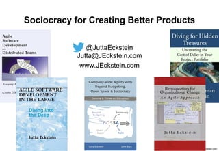 ©2012-2018 by JEckstein.com11
@JuttaEckstein
Jutta@JEckstein.com
www.JEckstein.com
Sociocracy for Creating Better Products
 