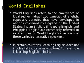 Teaching intercultural competencePBET 2113  Group 5 (TESL) Sem 2 AY 2009-2010,  Department of Language & Literacy Education, Faculty of  Education,  Universiti Malaya KL