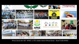 Minas Gerais têm 467 APAES e 873 cidade interior Minas Gerais – Brasil 4.200 APAES
 