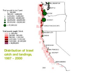 Distribution of trawl catch and landings, 1987 - 2000 