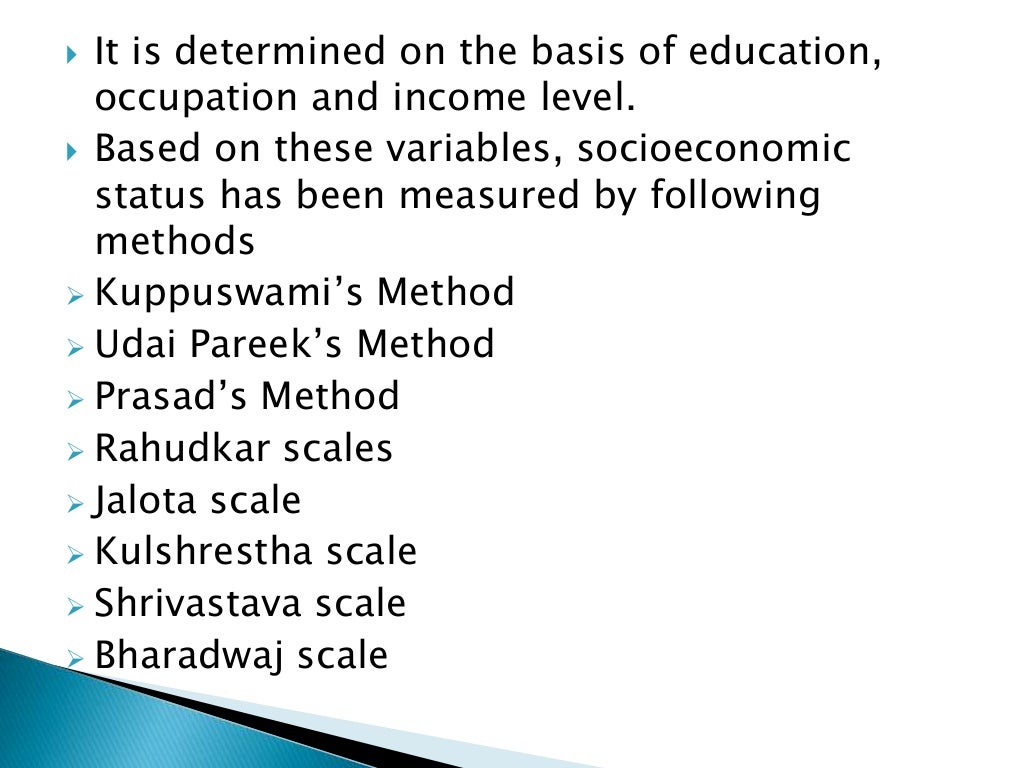 Socioeconomic status scales
