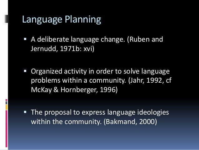 Language Planning and Language Policy
