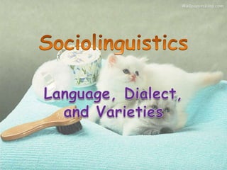 Sociolinguistics Language, Dialect, and Varieties 