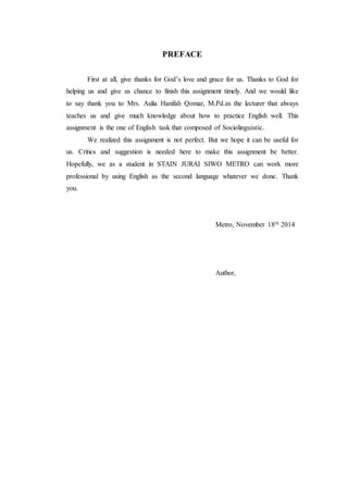 Sociolinguistics (Paper) | DOCX