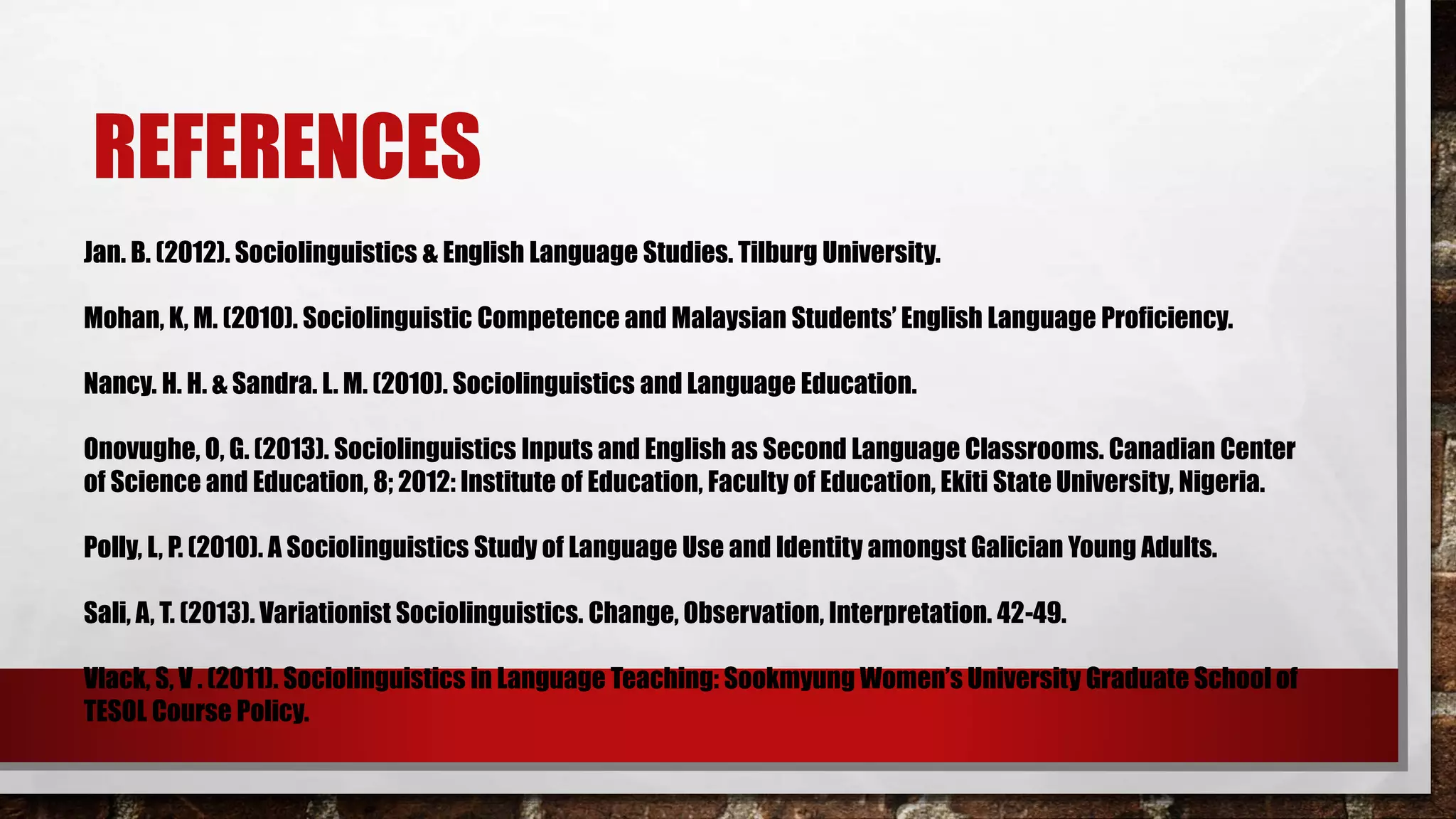 Sociolinguistics and Language Teaching | PPTX