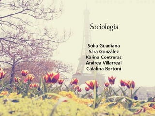 Sociología
Sofía Guadiana
Sara González
Karina Contreras
Andrea Villarreal
Catalina Bortoni
 