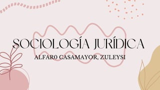 SOCIOLOGÍA JURÍDICA
ALFAR0 CASAMAYOR, ZULEYSI
 