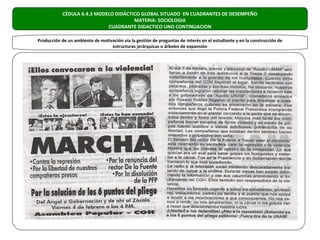 CÉDULA 6.4.3 MODELO DIDÁCTICO GLOBAL SITUADO EN CUADRANTES DE DESEMPEÑO
                                       MATERIA: SOCIOLOGIA
                             CUADRANTE DIDACTICO UNO CONTINUACION

Producción de un ambiente de motivación vía la gestión de preguntas de interés en el estudiante y en la construcción de
                                  estructuras jerárquicas o árboles de expansión
 