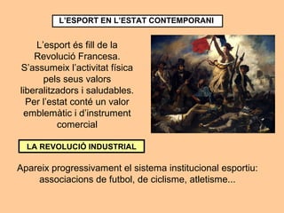 L’ESPORT A L’EDAT MITJANA 
Desapareixen els esports atlètics i es torna als 
entrenaments físics orientats a la guerra. 
El cristianisme 
s’imposava en la societat 
europea...sovint el cos 
era considerat pecat, i les 
activitats físics 
menystingudes. 
La activitat física més 
destacada eren els 
tornejos i les justes 
 