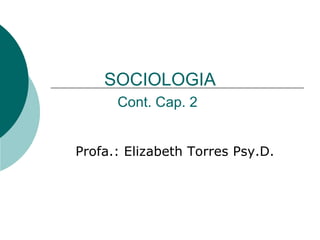 SOCIOLOGIA Cont. Cap. 2   Profa.: Elizabeth Torres Psy.D.  