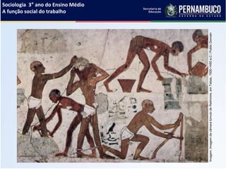 Sociologia 3° ano do Ensino Médio
A função social do trabalho
Imagem:ImagemdacâmaratúmulodeRekhmire,emTebas,1500-1450a.C/PublicDomain
 