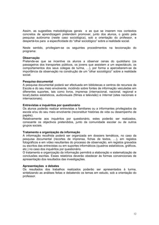 Sociologia   Programa