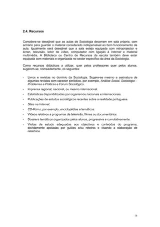 Sociologia   Programa