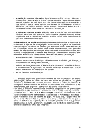 Sociologia   Programa