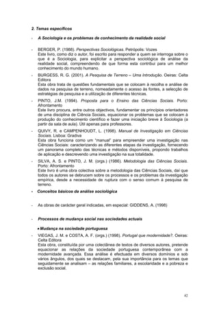 Sociologia   Programa