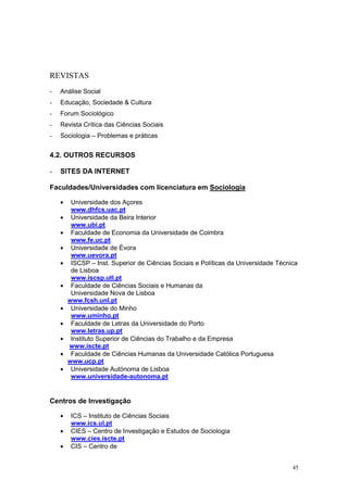 Sociologia   Programa